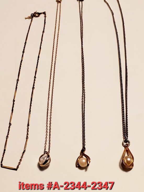 from GGMJTREASURES Jewelry - 4 Necklaces, items # A 2344-2347, wt. 8 grams.